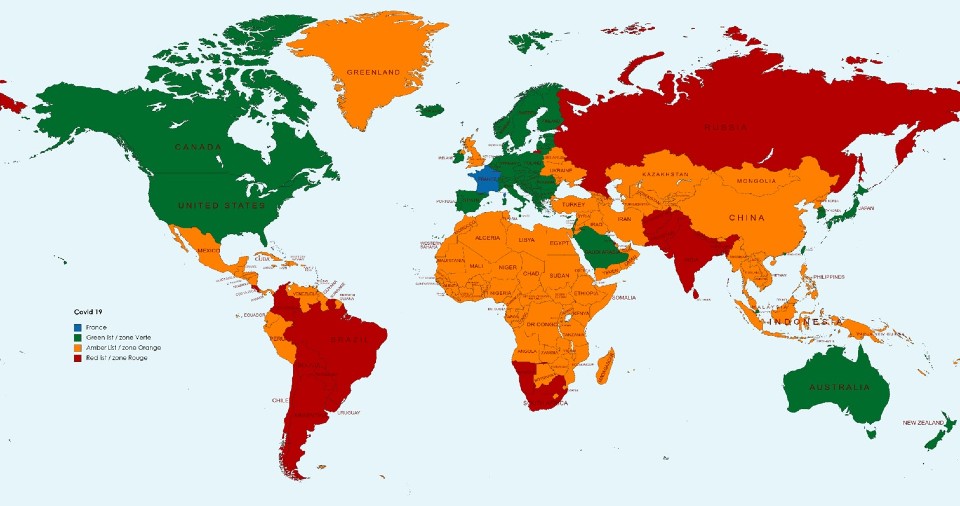 Carte des pays