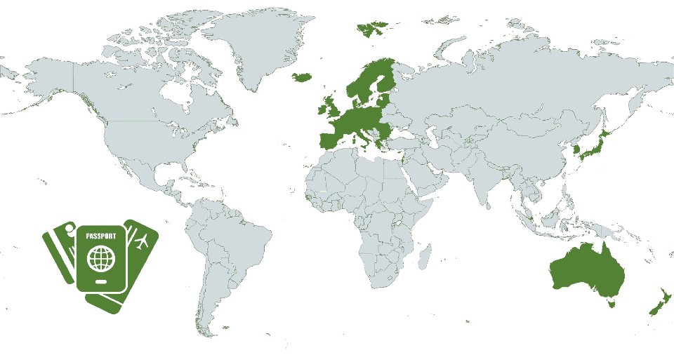 Carte pays verts