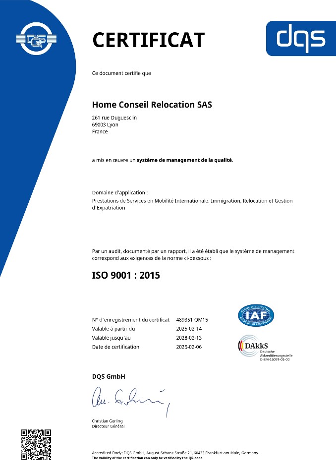 Home Conseil Relocation est à nouveau doublement certifié !
